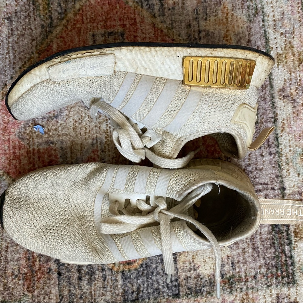 Adidas Beige and Metallic Sneakers